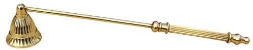 Living Ideas Handmade Solid Brass Candle Snuffer Cast Metal Gold Candle Snuffer Modern Design Candle Extinguisher with Long Handle, Gift for Candle Lovers Classic Look Gold Wick CandleSnuffer