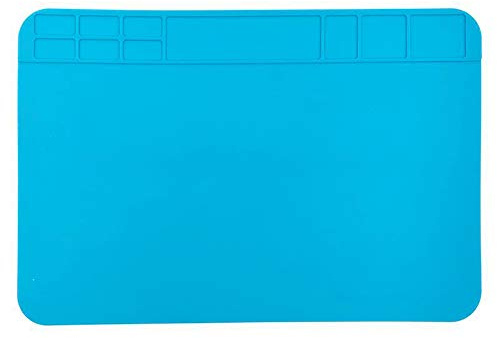 XNJIHWA Soldering Mat Silicone Heatproof Mat Soldering 500°30 x 20cm Anti-Static Multi-Purpose Magnetic Electronics Repair Pad for Soldering Brazing Repair Tool Welding Pad,Blue