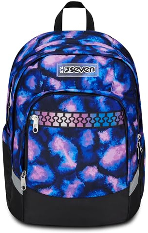 Seven Mochila Escolar ergonómica para Escuela, Deporte, Ocio, Mochila Escolar para niños y niñas, con Compartimento para Botellas, Acolchado, sostenible, Color Morado