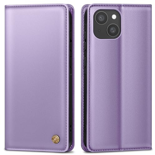 AIMOYU Handyhülle für iPhone 14 Hülle,Premium Lederhülle Schutzhülle Tasche für iPhone 14 Hülle Wallet Kartenfach Standfunktion Klappbar Flip Case für iPhone 14 Hülle,Lila