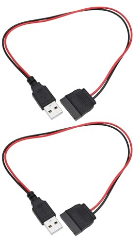 The Lord of the Tools 2 Stück 30 cm SATA 15Pin auf USB 2.0 Stromkabel 5 V 2 A SATA HDD SSD Festplattentreiberadapter Unterstützt Nur 2,5 Zoll Festplattentreiber