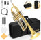 CAHAYA Standard Trompeten Set - Trompete für Anfänger und Schüler - Messingtrompete mit Hartschalenkoffer, 7C-Mundstück, Handschuhen und Reinigungsset, Golden