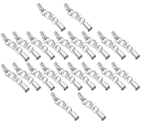 YFLeomry Armband Verschlüsse 20 Stück Kettenverschluss Edelstahl 32 mm Verschlüsse für Armbänder Verschluss Silber Kette Karabinerverschlüsse für DIY Schmuckverschlüsse Halsketten Armband