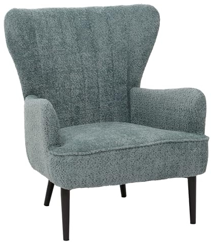Mendler Lounge-Sessel HWC-K37 Stoff - blau-grün | Cocktail-/Ohrensessel, Polsterstuhl, Retro, Vintage, Chenille, (500g/m²), Öko-Tex