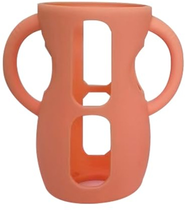 Glas-Babyflaschen-Silikonhülle Silikon, Fallsicher, Spülmaschinenfest | Milchdeckel mit Griffen Bruchschutzhalter Für Milchfütterung, Stoßfest, Für Säuglinge Und Kinder, Und Mädchen,