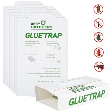Pièges à Colle Ultra-adhésifs TRAPXPERT pour Rats et Souris – Lot de 10 – Antiparasitaire Non Toxique et Puissant pour la Maison, la Cuisine, Le Garage et l'entrepôt – Facile à Utiliser et hygiénique