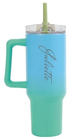 Ma Fabrique Perso - Grande gourde Tumbler 1.2 L - Dégradé bleu vert - Personnalisable