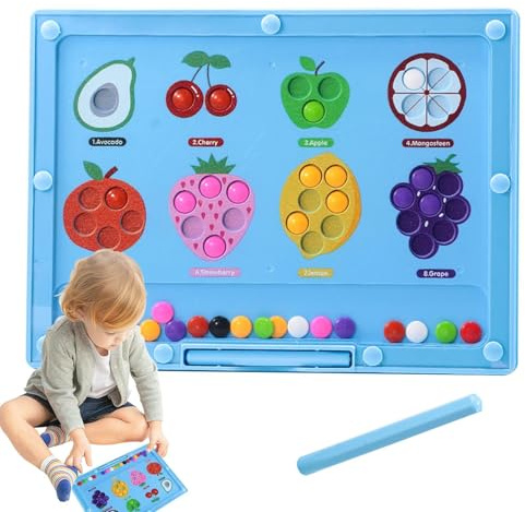 Magnetfärg och räkning labyrint, magnetisk labyrintskiva STEM Pedagogiska | Fruktfärg Learning Toys för småbarnsförskjutningskoncentrationsträning för barn pojkar flickor