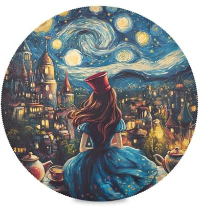 Starry Night Gentle Watcher Place Mats, Heat Resistant Placemats Countertops, Placemats Non Slip for Kitchen, Dining Table Indoor/Outdoor