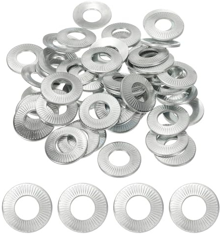 PATIKIL 50Pcs Arandelas Planas M12x26x1.8mm Recubierto De Zinc Blanco | Arandelas De Resorte Belleville De Acero 65Mn, Arandela Cónica Moleteada, Para Automóvil Industria Construcción
