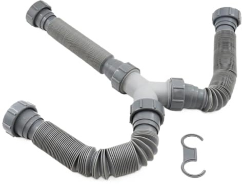 Doppel Waschbecken Abflussrohr Flexible Fitting Y Typ Drei Weg Auslaufsicher Professionelle