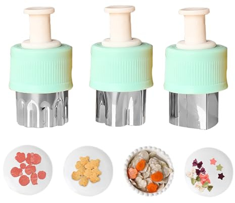 Mini formine per biscotti e ripieni, divertenti utensili per frutta e verdura, 3 pezzi, per pasticceria, biscotti e ripieni, presentazione decorativa degli alimenti, snack fatti in casa,