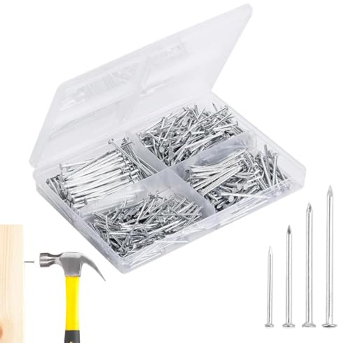 YAZWUR 1 Set Clavos de Acero Inoxidable – Clavos para Madera, Pladur, Ladrillo, Hormigón y Pared – Sin Taladro, Fácil de Usar (20/25/30/38 mm)