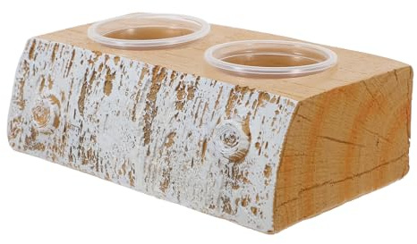 Toyvian Magnetisk Gecko Matningsplattform med Skålar Låg Reptil Vattenskål och Matkoppar för Små Ödlor och Kameleonter Terrarium Accessoar Sparar Golvyta