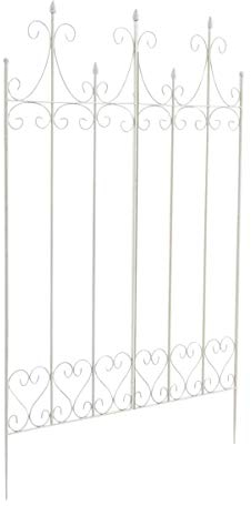 CLP Rankgitter Metall 130 cm hoch Flieder, stabile Rankhilfe für Kletterpflanzen, Rankzaun in Landhausstil, Farbe:weiß