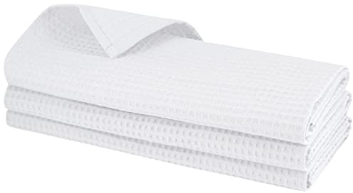 3X Geschirrtuch aus 100% Baumwolle Waffel-Piqué in WEIß/Küchentuch/Putztuch/Handtuch/Set