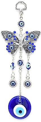Türkisches blaues Auge Evil Eye Amulett Wandbehang Metall Schmetterling,Türkisches Auge Evil Eye Ornament Amulett Startseite Butterfly Anhänger