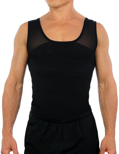 Esteem Apparel Chemise de compression thoracique originale pour hommes pour cacher les gynécomasties Moobs (noir, grand)