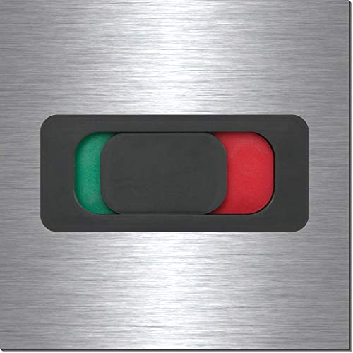Frei-Besetzt-Frei-Belegt-Hinweisschild-Schild-mit Schieber-Türschild-Büroschild-100 x 100 x 3 mm-Aluminium Edelstahloptik silber mattgebürstet (1910-53 - mit Klebepads)