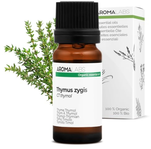 Timo al Timolo BIO (Thymus zygis CT thymol) - 10 mL - Olio Essenziale Chemiotipizzato e Certificato AB - Difese naturali & Benessere respiratorio - Aroma Labs - Made in France
