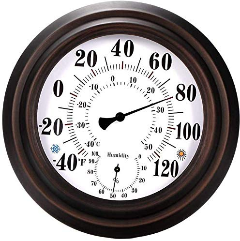 CLQ Thermometer Hygrometer Wandhalterung, Retro Style Metall Home Dekorative Hängende Hygrometer 20CM für Indoor Outdoor