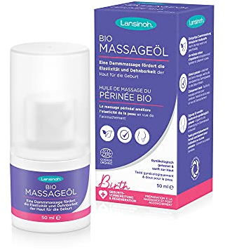 Lansinoh BIO Massageöl - 50 ml - macht die Haut weich und geschmeidig - erleichtert die Dammmassage