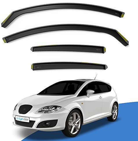 EdgeVisors Wind Deflectors for SEAT Leon MK2 1P 5 Door Hatchback 4pc | 4pc Set, In-Channel Rain Guards & Accessories