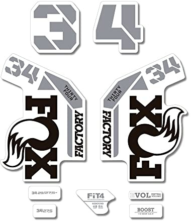 STAR SAM Autocollants compatibles avec fourche de vélo Fox 34 Factory Step Cast 2022 Noir 1 cm