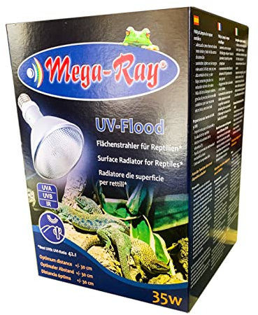 Mega-Ray - Metalldampfleuchte für E27 Fassung UV HID Beleuchtung für alle Wüstenterrarien & Tropenterrarien (35W - 60° Abstrahlwinkel (Vorschaltgerät erforderlich))