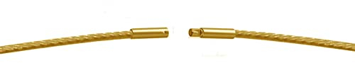 Edelstahl Collier Halsreif Vergoldet ca. Ø 1 mm Bajonett Drehverschluß Halskette Hochwertiger Edelstahlreif (42)