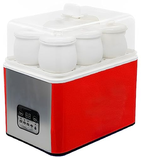 Olla eléctrica con vaporera, olla multifunción de 800 W con 12 ollas para estofado con revestimiento de cerámica de 450 ML, utensilios de cocina profesionales hogar con sincronización inteligente