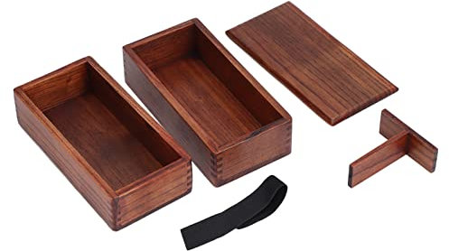 Otufan Bento Lunch Box, Contenitore Per Pranzo al Sacco Per Sushi Rettangolare Giapponese Semplice E Portatile a Doppio Strato 9,1x18x10 Cm, Adatto Per Chi Lavora in Ufficio, Campeggio All'aperto