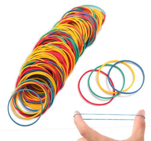 Rubber Bands Coloured Rubber Elastic Bands 500PcsThick Natural Rubber Bands Heavy Duty Strong Elastic Bands for Tie Dye, Hair Home, Pens, Crab,Catapults, Bills, Bank Paper, Office Supplies(38mm)