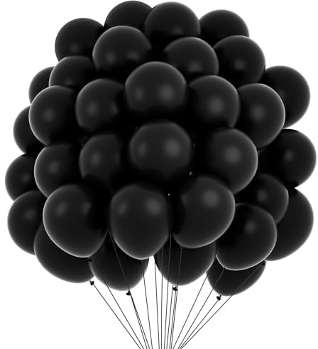 Twidels Schwarze Luftballons Schwarze Ballons 60 Stück Halloween Luftballon