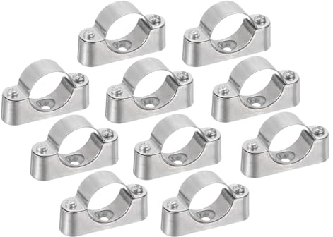 Sourcing Map 10Pcs Support Bracket Clamp for OD 32mm Pipe - Wall Mount Ceiling Mount Rigid Straps for Metal Tube
