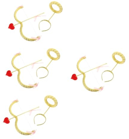ABOOFAN 4sätze Cupid Bogen Und Mit Haarreif Kostüm Zubehör Für Valentinstag Cosplay Und Partys Goldene Requisiten Für Und Mädchen