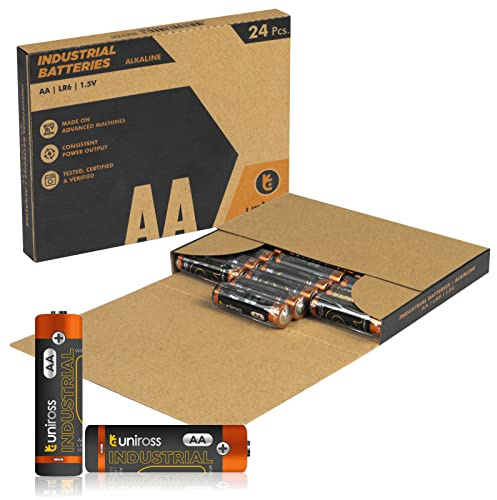 Uniross Pile Alcaline Industrial Stilo AA - LR6 1,5v - Box da 24 Batterie