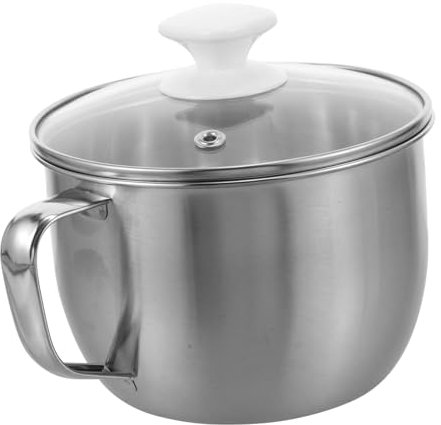 PRETYZOOM Olla De Inoxidable Con Colador Para Filtrar Aceites y Tapa De Utensilio De Cocina Práctico y