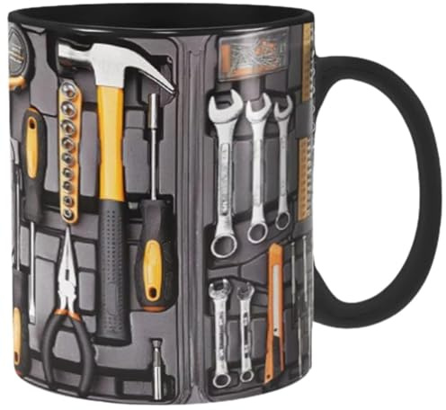 Pylorixz Divertida de Café de Café de Cerámica para Mecánicos Caja de Herramientas Mecánica de para Cerveza, Whisky, Vino, Agua, Jugo