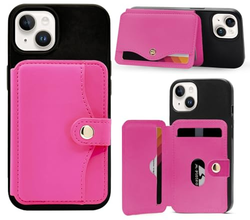 M-Plateau Card Holder With 3M Adhesive, Credit Card Holder Stick On & Phone Wallet (Rose Red)