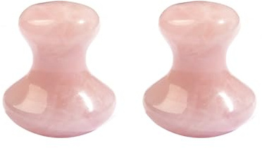 FANXIYA Gua Sha Pilzform Massagewerkzeug aus natürlichem Rosenquarz, Gesichtsmassage Stein und Augen Massager, Gua Sha Massagestein Pilzform, ideal für SPA entspannende Hautpflege