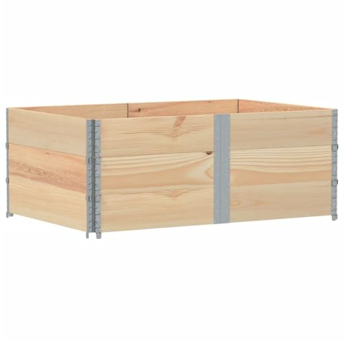 Gecheer 3 STK. Paletten Aufsatzrahmen Palettenrahmen Hochbeet, Holzrahmen Stapelbar Faltbar, Stapelrahmen Gartenbeet, 150x100 cm Massivholz Kiefer