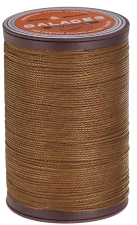 sourcing map Round Leather Sewing Waxed Thread, 80m / 87 Yards Wax Polyester String, 0.55mm Waxed Stitching Cord for Leather Crafts, Bookbinding, Bracelets Braided, Saddle Brown