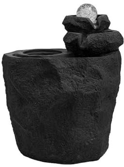 Fuente de Mesa Fuente de Escritorio for el hogar, Oficina, Escritorio, Bola de la Fortuna, Fuentes de Agua, circulación de Agua, humidificación, bonsái Fuente de decoración de Oficina en casa(Negro)