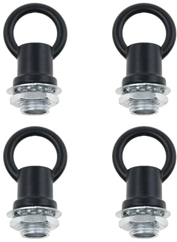 sunnates Hook Rings for Light Fixture Light Fixture Hooks Nuts M10 Lamp Female Loop Holder for Extension Chandelier Chain 4 PCS Black