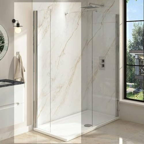 Marbella 300mm Walk in Wet Room Shower Screen 8mm Easy Clean Toughened Safety Glass
