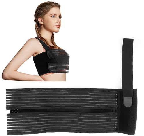 SHDGFB Vendaje acanalado roto, vendaje acanalado para hombre y mujer en caso de fractura de costillas, protección de costillas, cinturón de costillas transpirable, vendaje de costillas o cinturón de