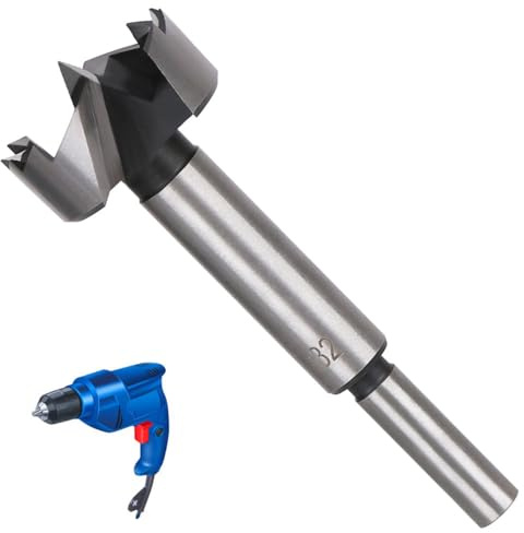 LNJBABAO Forstnerbohrer, Forstnerbohrer, Holzbohrer für Löcher, Scharnierschneider für Holzbearbeitung (Ø 6 mm, Länge 95 mm, Rundschaft) (32 mm), 2 Stück