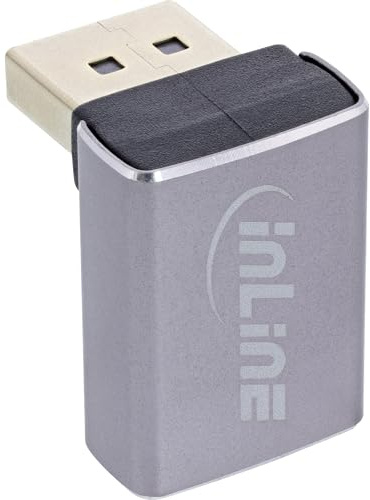 InLine Adattatore DisplayPort 1.4, angolo superiore 90°, DP maschio a femmina, compatibile 8K, 17291G