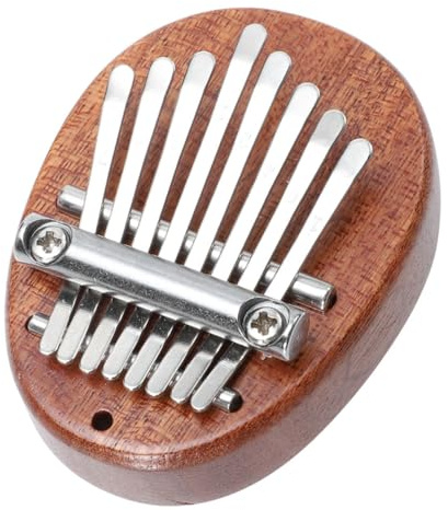 BAZEITFLOW Mini Daumenklavier Holz Finger Klavier Instrument Mini Kalimba für Anfänger Tragbare Kleine Musikinstrumente mit Stahlzungen zum Üben und Musizieren